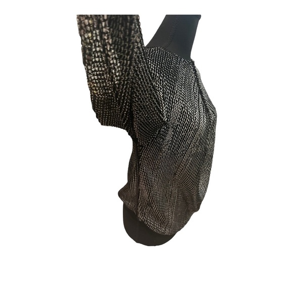 ZARA Metallic textured knit Long Sleeve Top M - Picture 6 of 13